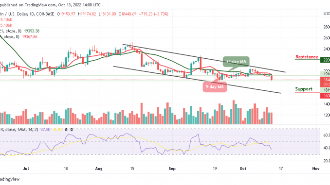 Bitcoin Price Prediction for Today, October 13: BTC/USD Threatens $19,000 Support; Price Touches $18k Low