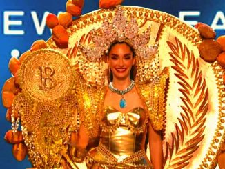 El Salvador’s Alejandra Guajardo Walks Miss Universe Stage in Glowing Bitcoin Suit