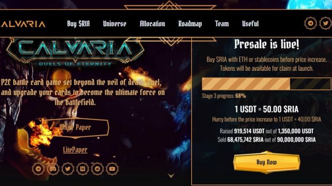 Play-to-Earn Crypto Game Enters Final Presale Stage