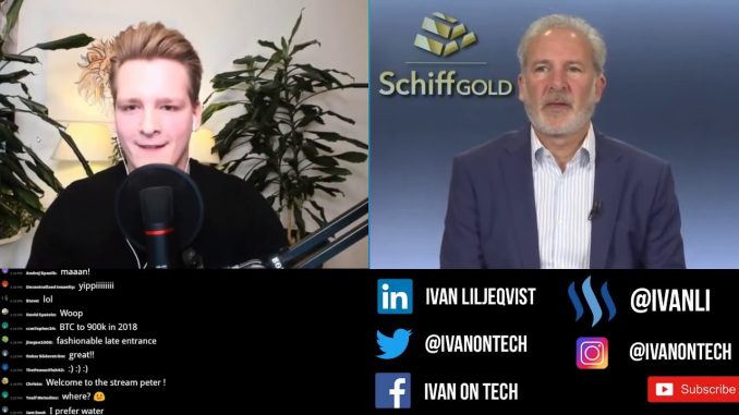 Ivan on Tech debates Peter Schiff - Bitcoin vs Gold, US Dollar Crash