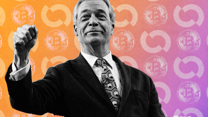 Nigel Farage Pledges to Slash Crypto Capital Gains, Force UK Bitcoin Reserve