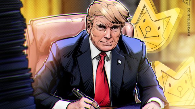Trump’s use of presidential seal at memecoin event raises legal questions