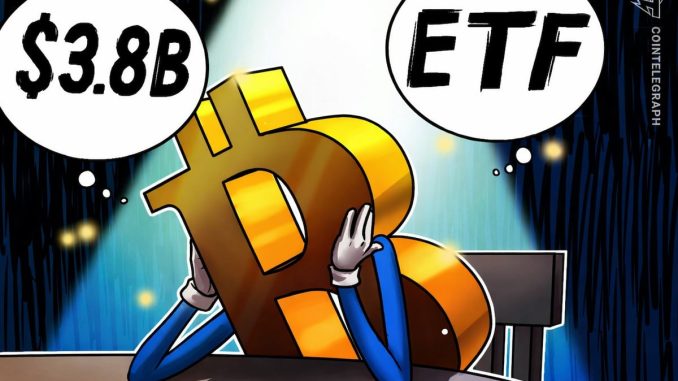 Spot Bitcoin ETFs Post Five Consecutive Weeks of Outflows Reaching $3.8B