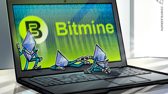 Bitmine’s Ether Holdings Reach 4.6M ETH, About 3.8% of Supply