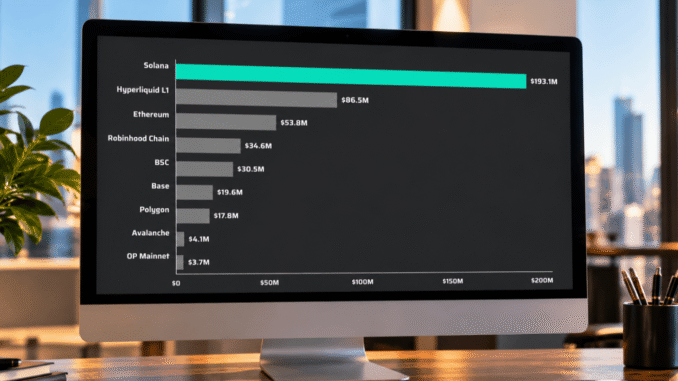 Solana Apps Generate $193M in 30 Days Amid Real-World Assets Surge